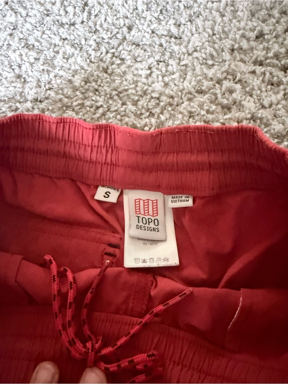 Topo Designs Red Elastic Waist Shorts